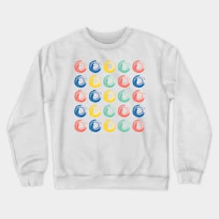 Colorful Circles, Pink, Blue, Yellow and Green Crewneck Sweatshirt